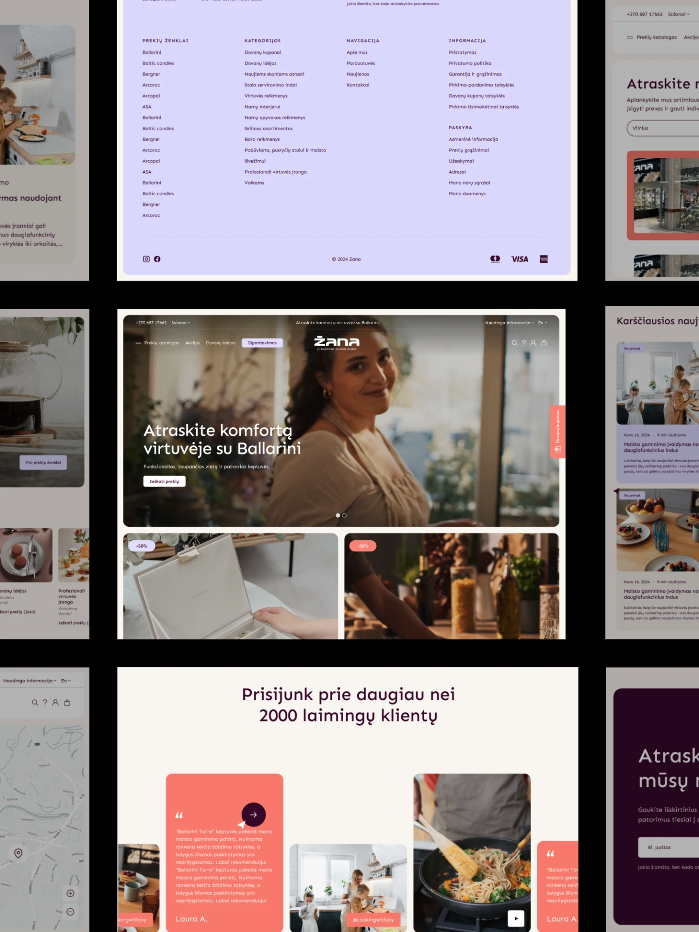 Zana.lt WooCommerce parduotuvės pradinis puslapis